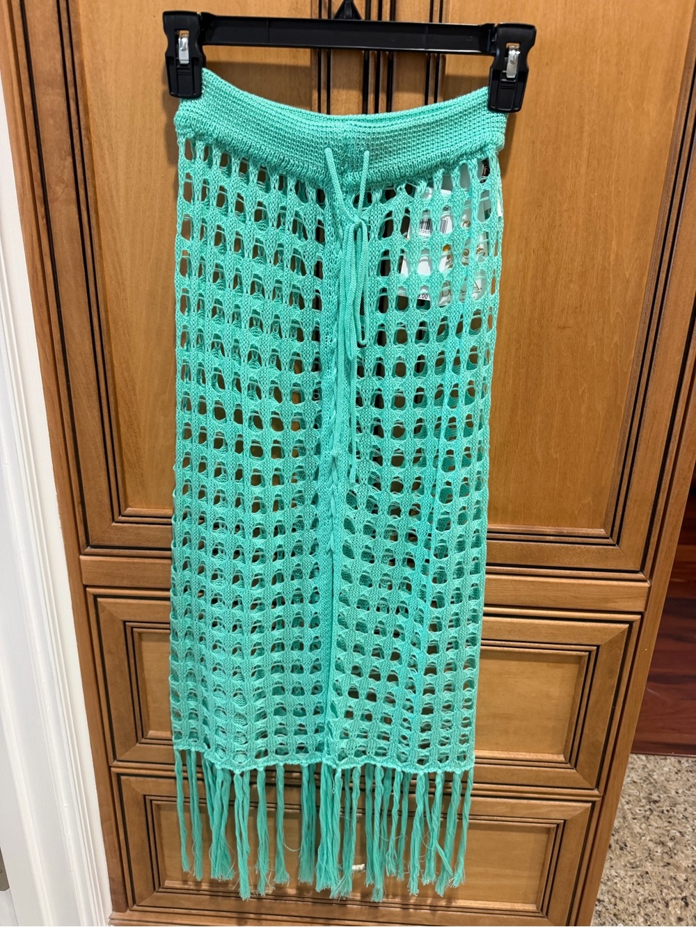 BECCA Mint Crochet Multi-Way Skirt with Fringe
